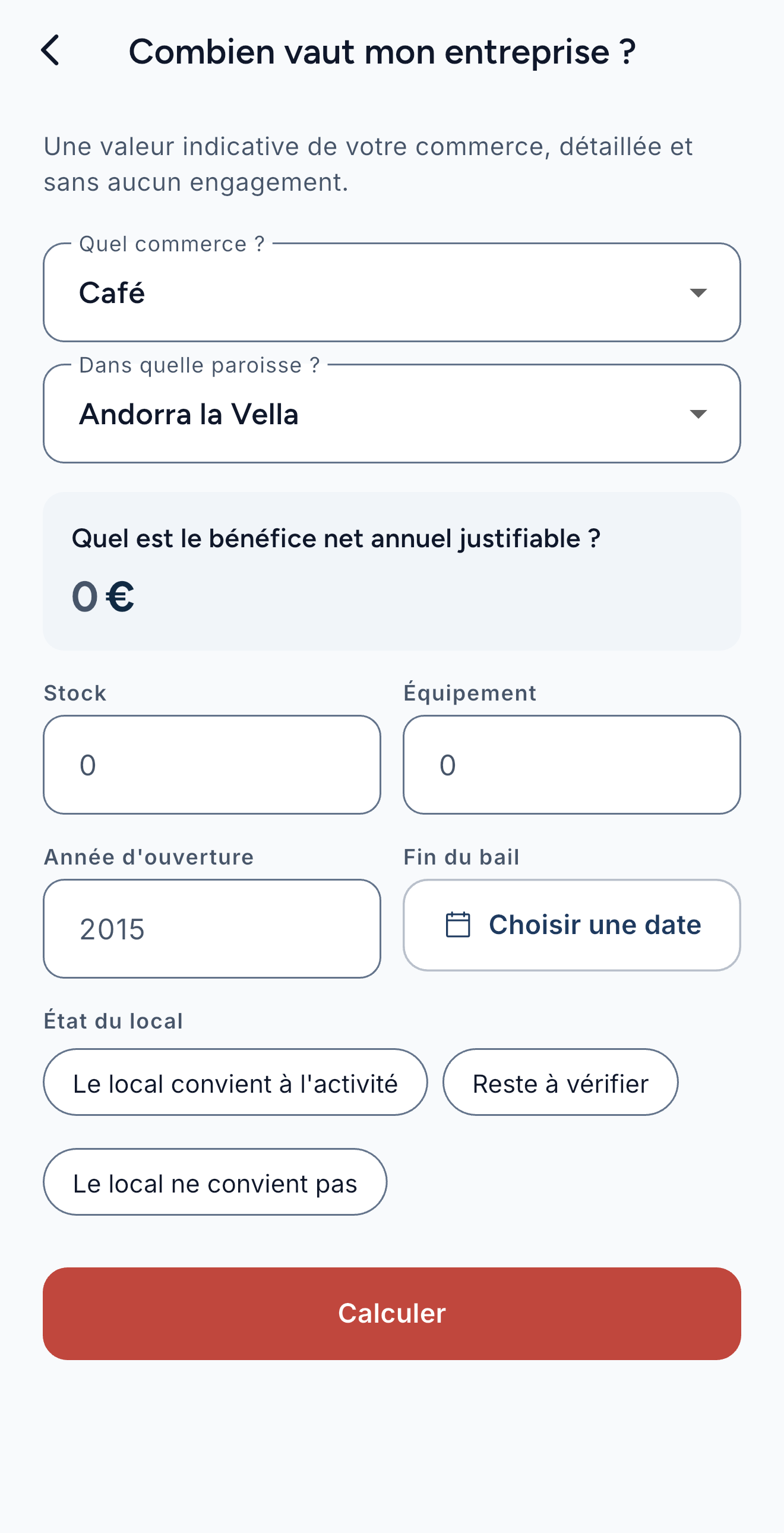 Estimation du commerce